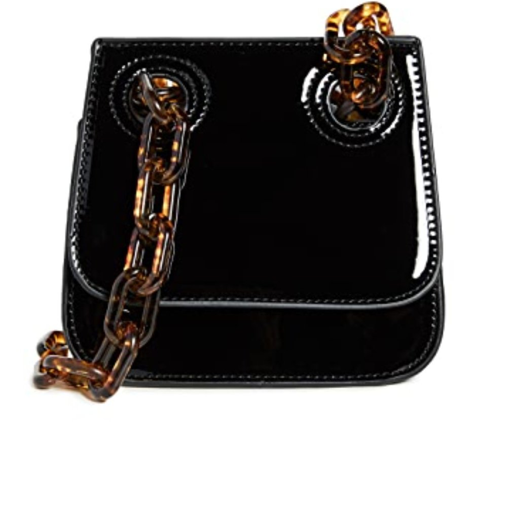 Studio 33 Woke OG Shoulder Flap Bag (Patent with Tortoiseshell Chain Strap)
